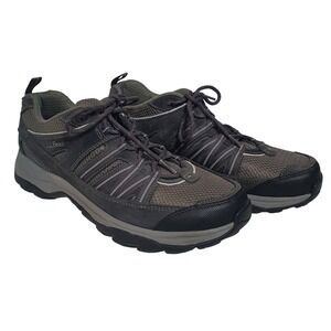 LL Bean Mens Trail Model Hiking Shoes Gray Suede Mesh Low Top 12 Sneakers Tennis